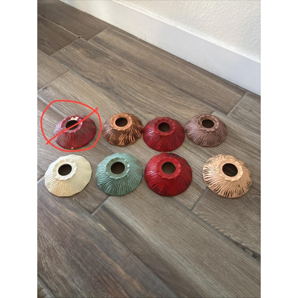 Vintage‎ Lot Of 7 Miniature Lantern Lamp Shades Ceramic 4.5"